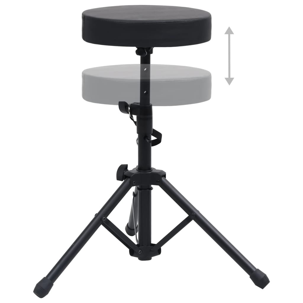 NNEVL Adjustable Drum Stool Black Round - Image 2