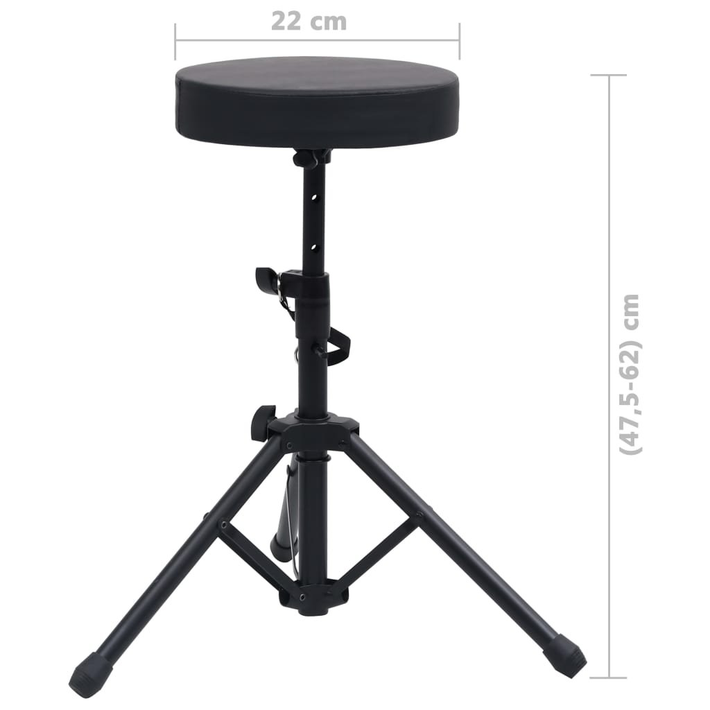 NNEVL Adjustable Drum Stool Black Round - Image 5