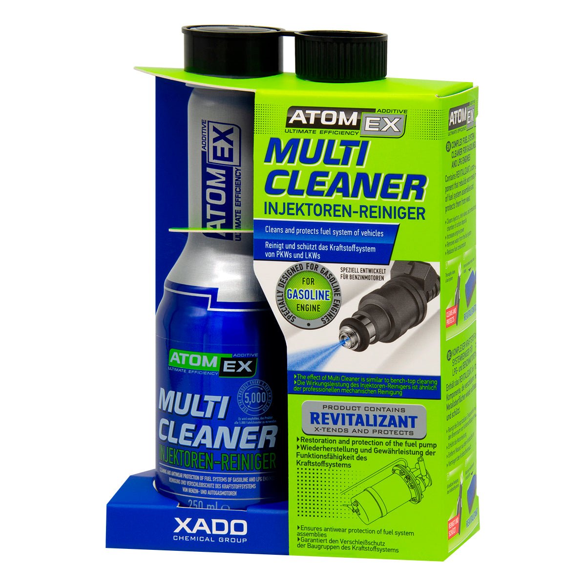 XADO Fuel System Multi Cleaner - Gasoline Additive - Automotive Gas Injector and Valve Treatment