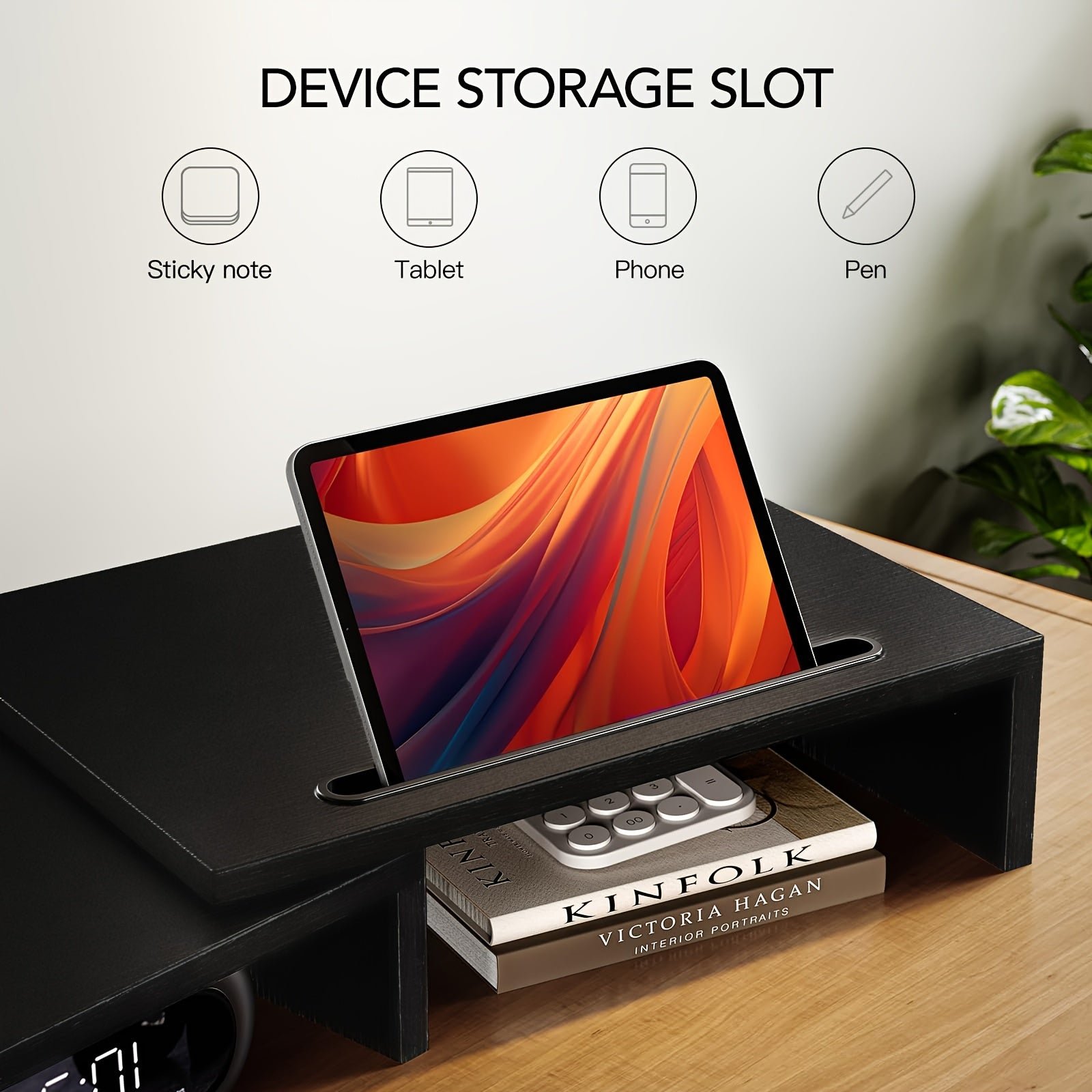 Adjustable Dual Monitor Stand with Storage (2-Slot) - Image 2