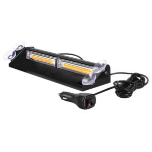 Amber Bar LED Flashing Beacon Strobe Warning Light Car Truck For Windshield Dash